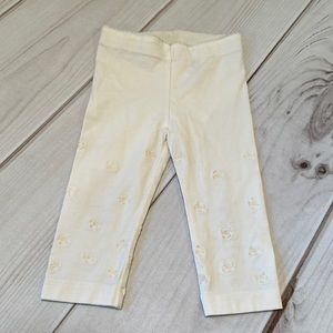 Tea White Capri Leggings with Roses Size 2